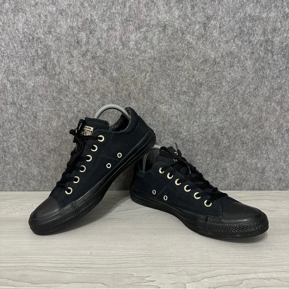 Converse Chuck Taylor Madison Low Womens 9 Black Gold Eyelets Sneakers - Picture 7 of 10